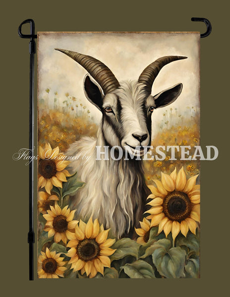 #GF-2506 "Goat & Sunflowers" Garden Flag