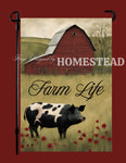 #GF-1119 "Farm Life Pig" Garden Flag