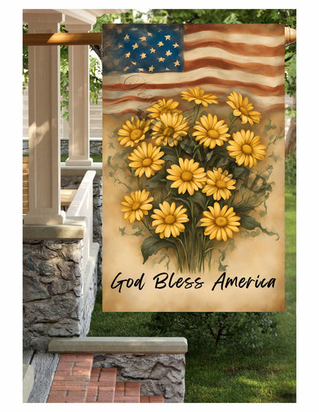 #LF-1103 "God Bless America" Daisy House/Yard Flag