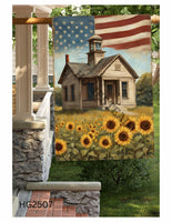 #LF-2507 "Americana Schoolhouse" Yard/House Flag