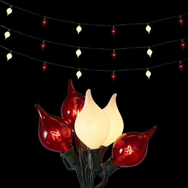 L4237025  Shiny Red & White Krismet String Lights