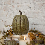 WS221185  7.5In Olive Green Tall Pumpkin