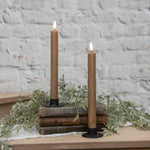 NY229023  9.5In 3D Flame Beige Taper Candle-Set of 2