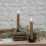 NY229024  7.25In 3D Flame Beige Taper Candle-Set of 2