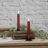 NY229020  7.25In 3D Flame Bronze Taper Candle-Set of 2