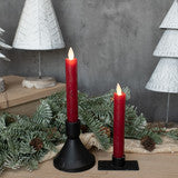 NY213010 6.75In Moving Flame Red Taper Candle