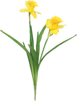 12367A-YE  18In Yellow Real Touch Daffodil w/ Double Bloom & Bud