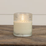 #NY229007 Dotted Clear Glass 3D Flameless Candle - 4 Inch