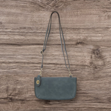 #L8000-143 "Washed Denim" Mini Crossbody Wristlet Clutch