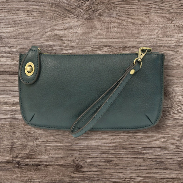 #L8000-660 "Dark Teal" Mini Crossbody Wristlet Clutch