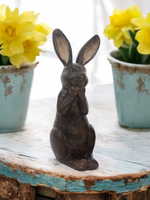 #79-B2 Brown Resin Bunny With "Paws Up"