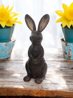 #79-A2 Brown Resin Bunny With "Paws Down"