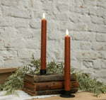 NY229019  9.5In 3D Flame Bronze Taper Candle-Set of 2