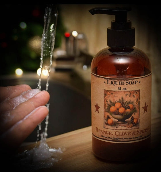 #ORCLLSP8 "Orange Clove & Spices" Liquid 8oz Hand Soap