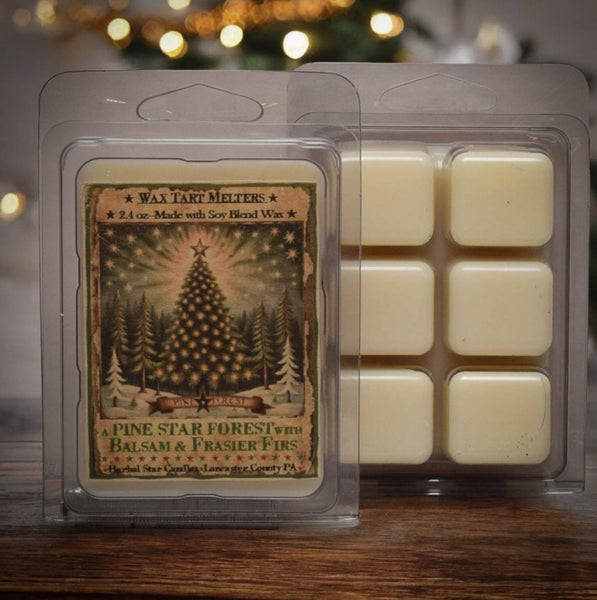 #PSTSTRT6  "Pine Star Forest" Pack of 6 Mini Soy Wax Melting Tarts