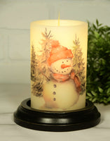 #6VP-WWS/V  "Winter Woods Snowman" -Vanilla Wax Candle Sleeve (MADE IN THE USA)