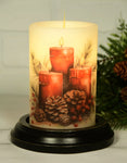 #6VP-RTC/AV "Red Triple Candles" Antique Vanilla Wax Candle Sleeve (MADE IN THE USA)