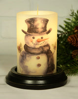 #6VP-BCS/AV "Big Chill Snowman" -Antique Vanilla- Wax Candle Sleeve (MADE IN THE USA)