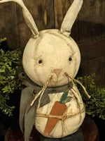 #DAW-MML Primitive "MARSHMALLOW" Bunny 🐰 with Carrot 🥕 Made In The USA