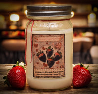 #CHOSTW16  Chocolate Covered Strawberry 16oz Jar Candle