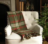 #SS221970  "Green, Red & White" Plaid Throw Blanket