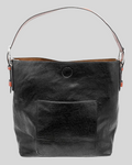 #L8008-00  "Black" Hobo Bag with "Cedar" Handle