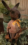 #MA25-LZ Primitive "Lizzie" Chocolate Brown Bunny by Moses Allen Collection