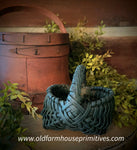 #LMB-14 Primitive X-Small "Blue Over Black" Egg Basket