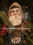 #HSBHGS  Handmade Santa In Box With Burlap Hat