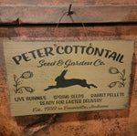 #WHLPC-PW "Peter Cottontail Seed & Garden" Hanging Wood Sign-Pearwood 9X15 Inch