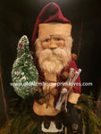 #HSSTSB  Handmade Clay Face Santa With Tree, Sticks, & Toy Bear