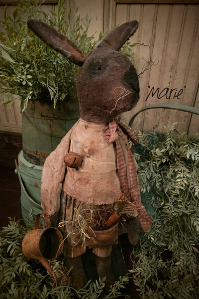 #MA25-M Primitive "Marie" Chocolate Brown Bunny by Moses Allen Collection