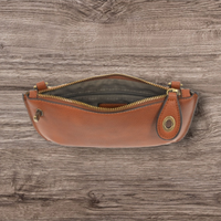 #L8000-105 "Dark Maple" Mini Crossbody Wristlet Clutch