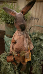 #MA25-RN Primitive "Rainey" Chocolate Brown Bunny by Moses Allen Collection