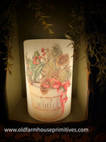 #6VP-WBG/V "Winter Bucket Of Greens" Wax Candle Sleeve (Made In USA)